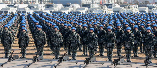 2015年1月，中国军队首次向联合国南苏丹特派团派遣1支700人维和步兵营